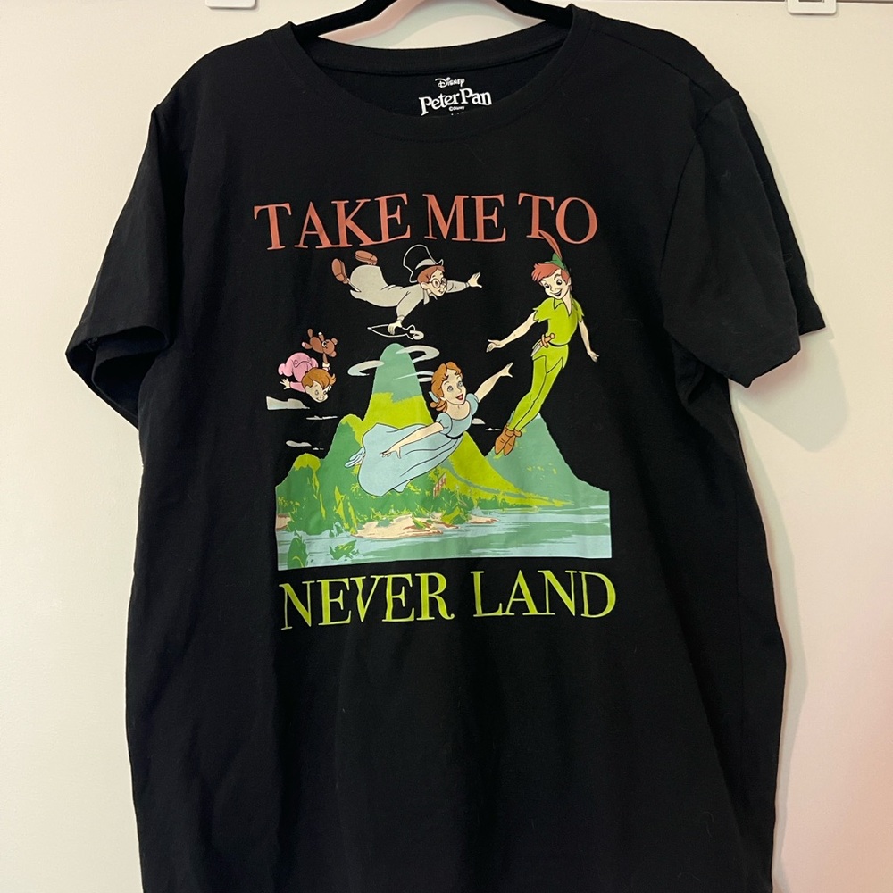 Disney Black Peter Pan T-Shirt, women’s size L